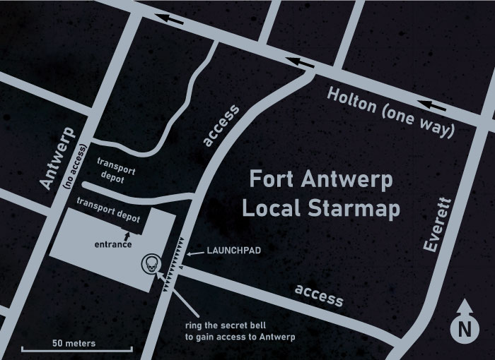 a map to the fort located at 55 Antwerp Street Boston Ma